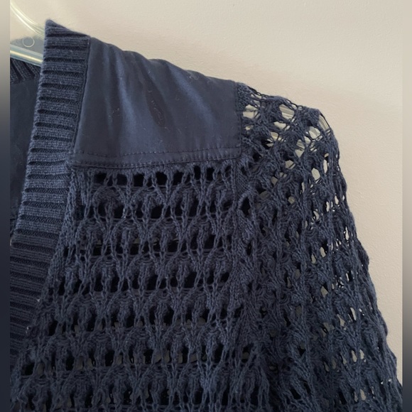 NWT Jones New York Navy Admiral Crochet Button Down Cardigan Small - Picture 5 of 11